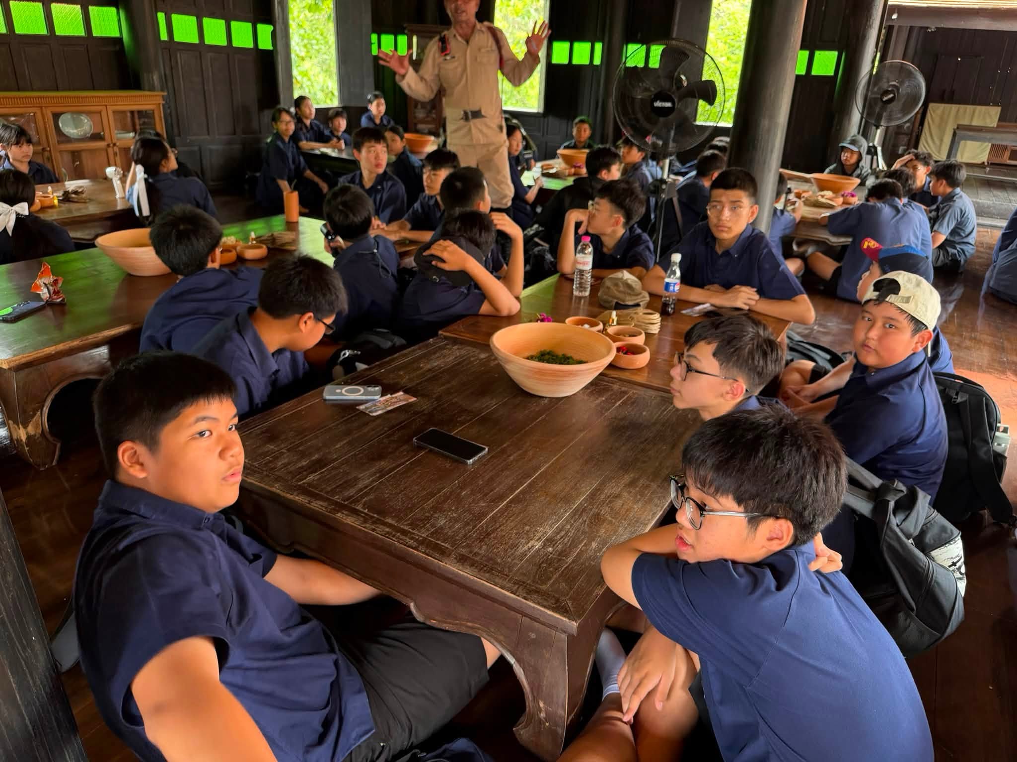 Students enjoying a shared meal